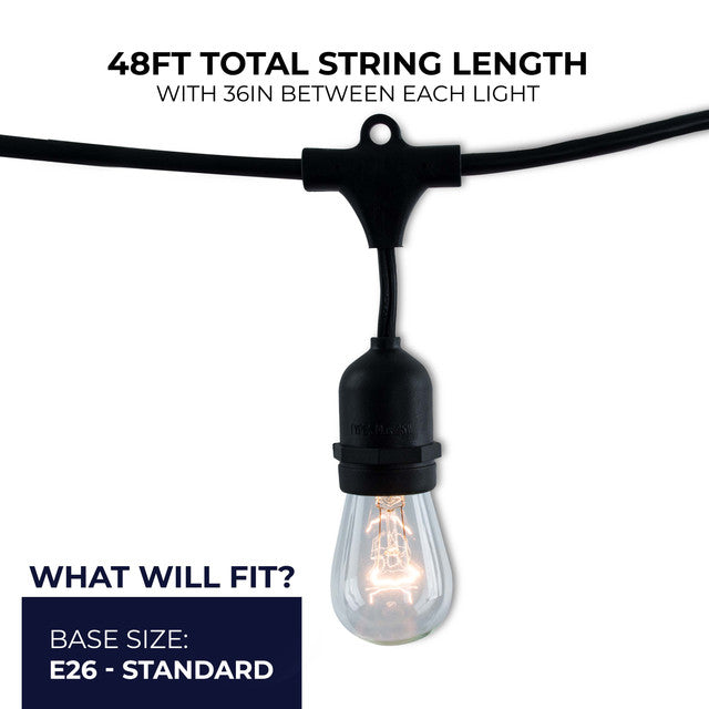 812482 - 15 Light 48' String Light with S14 Clear Light Bulb