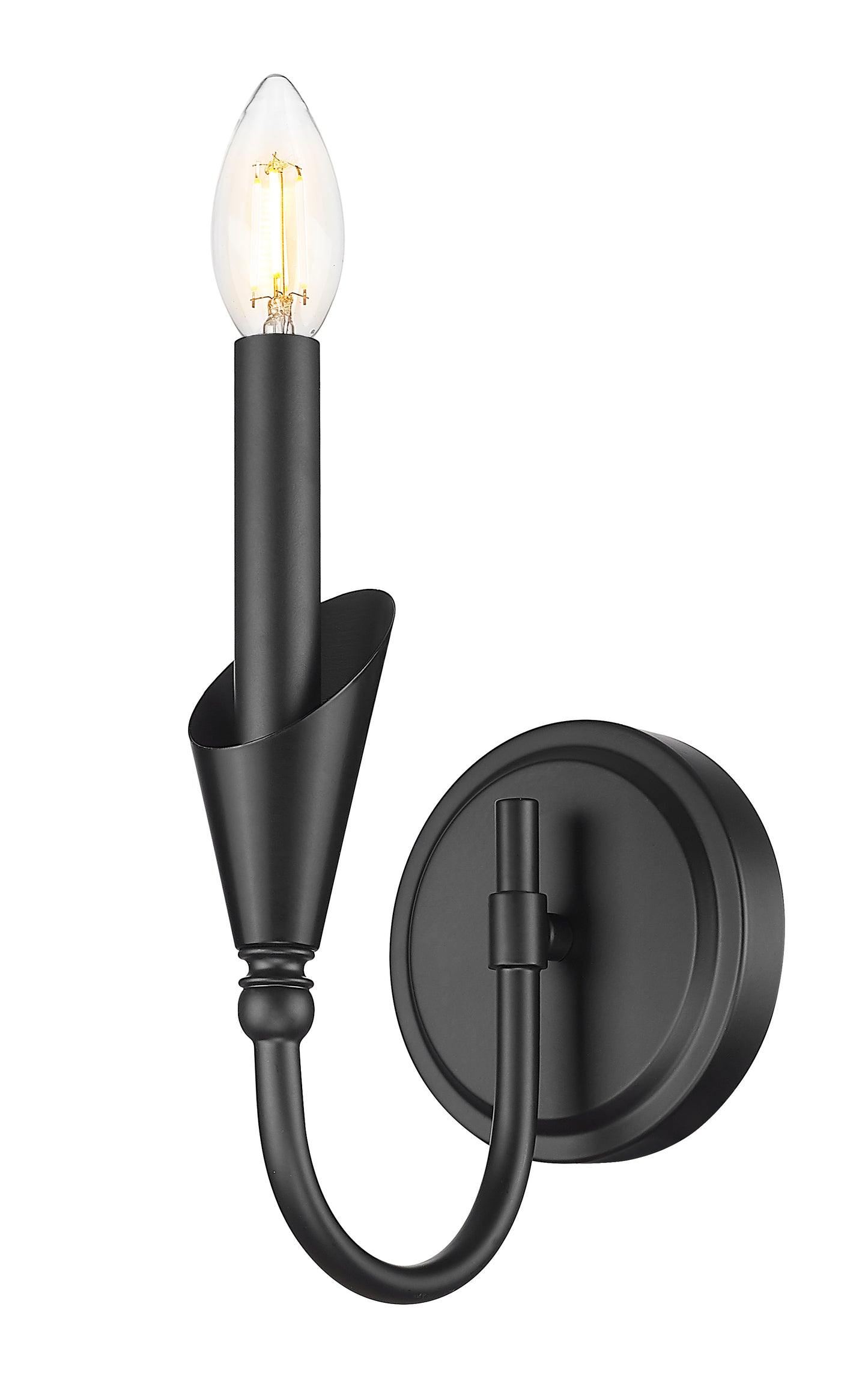 4014-1S-MB - Claudelle 1 Light Wall 14" Sconce - Matte Black