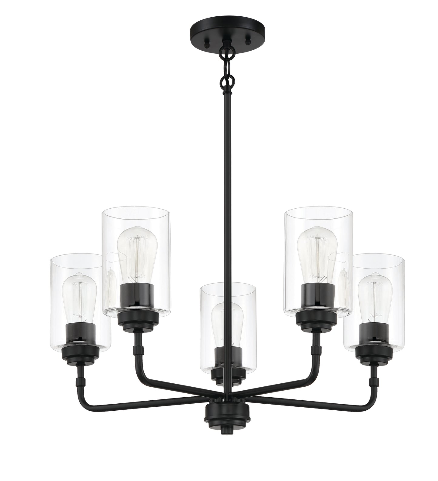 56025-FB - Stowe 5 Light 23" Wide Chandelier - Flat Black