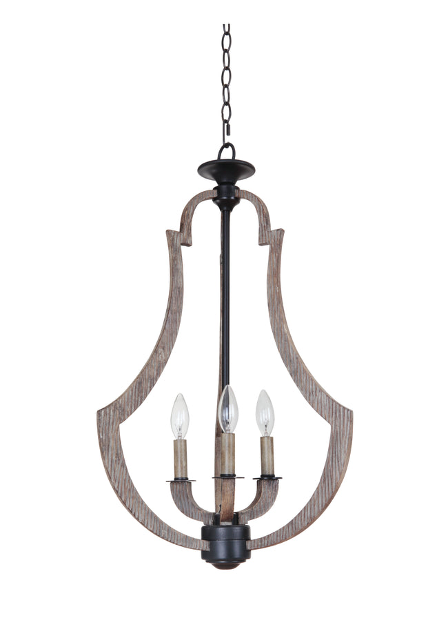 35133-WP - Winton 3 Light 16" Wide Foyer Light - Weathered Pine