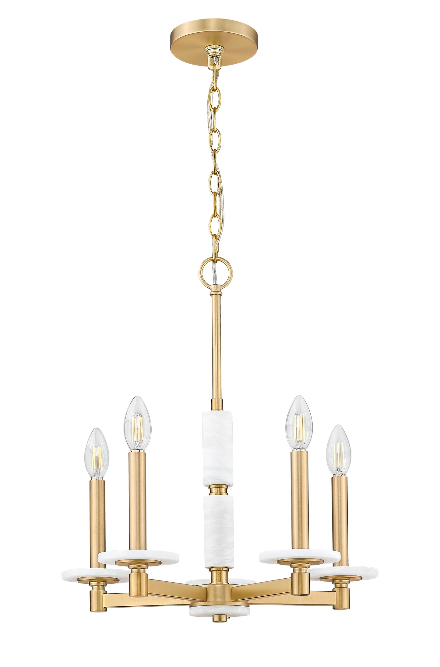 3045-5MGLD - Kaden 5 Light 18" Chandelier - Modern Gold