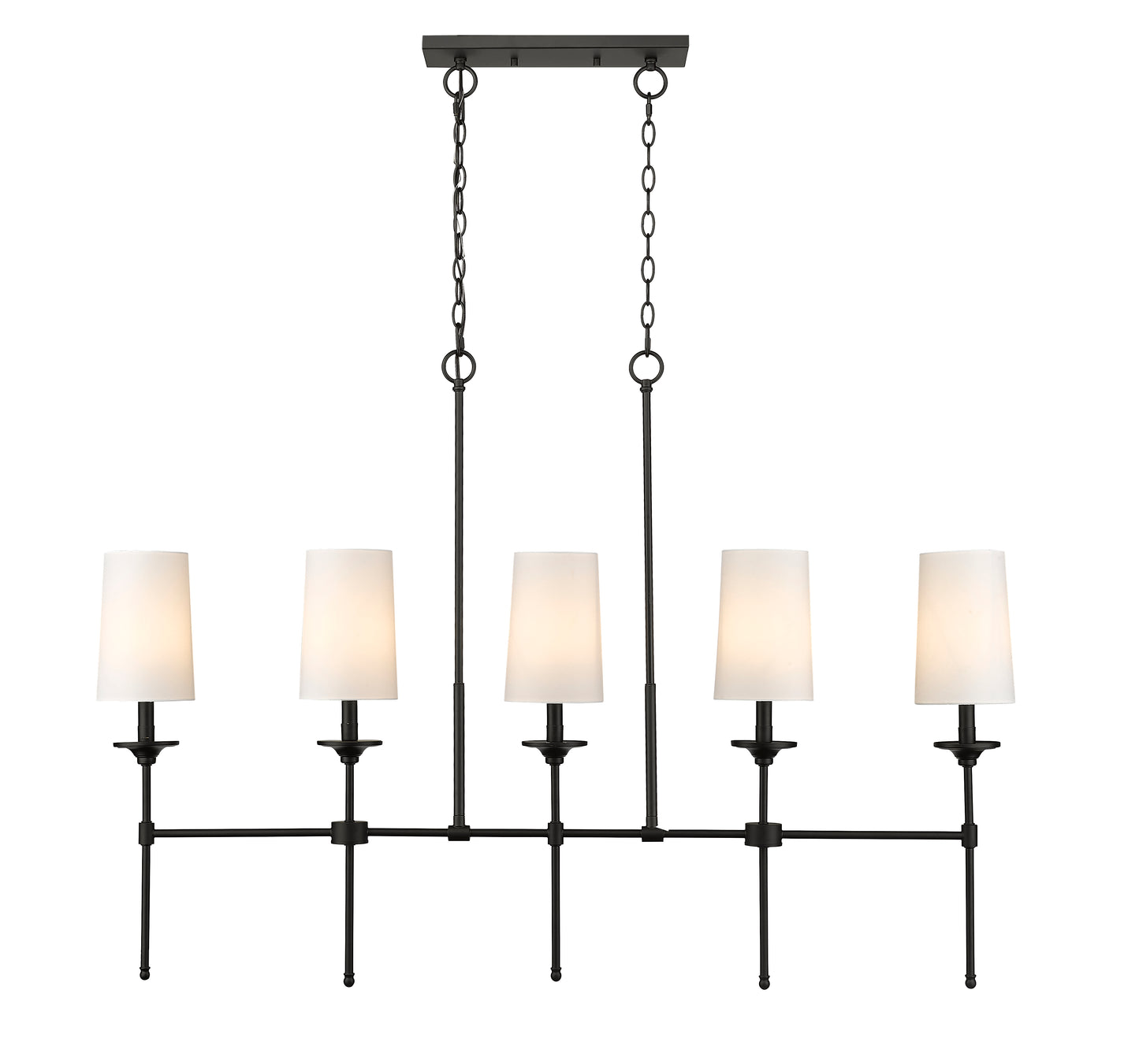 3033-5L-MB - Emily 5 Light Linear 51" Chandelier - Matte Black