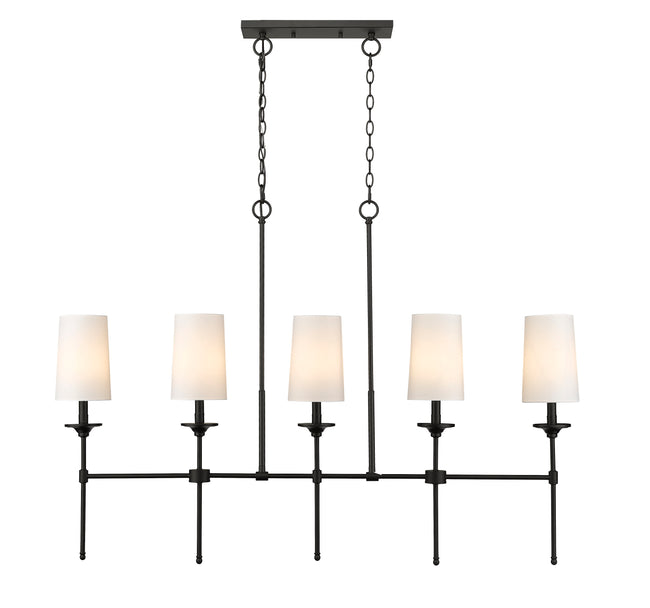 3033-5L-MB - Emily 5 Light Linear 51" Chandelier - Matte Black