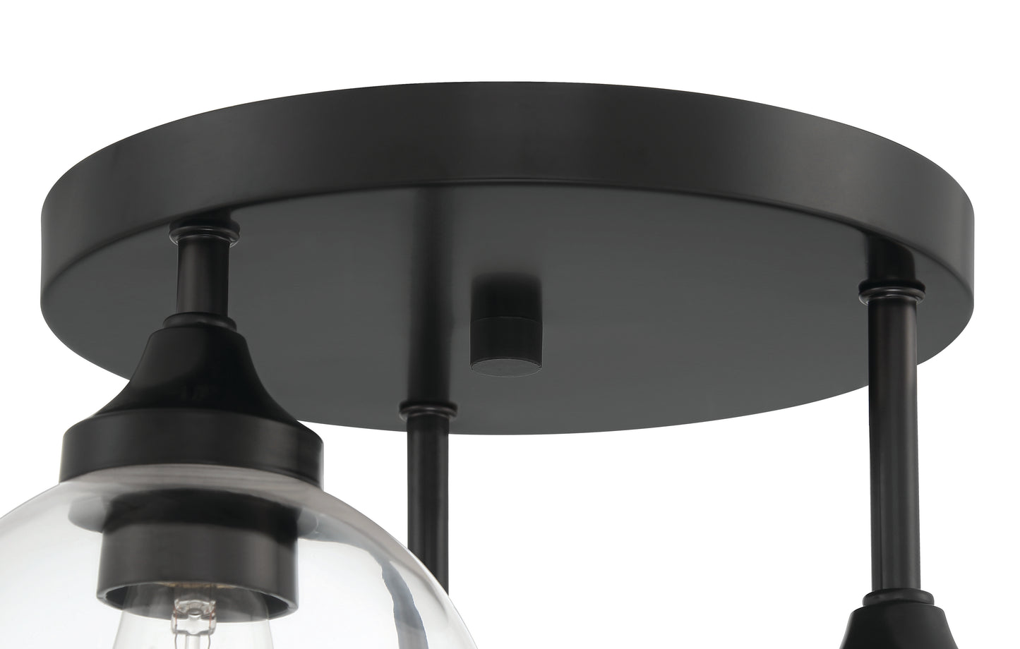 56253-FB - Glenda 3 Light 14.25" Wide Semi Flush Mount - Flat Black