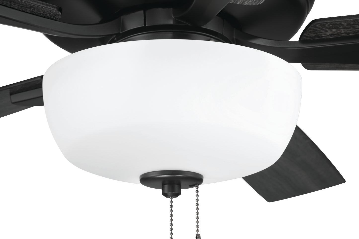 ECF211FB5-FBGW - EOS 2 Light Frosted White Bowl 52" Ceiling Fan 52" 5 Blade Ceiling Fan with Light Kit - Flat Black