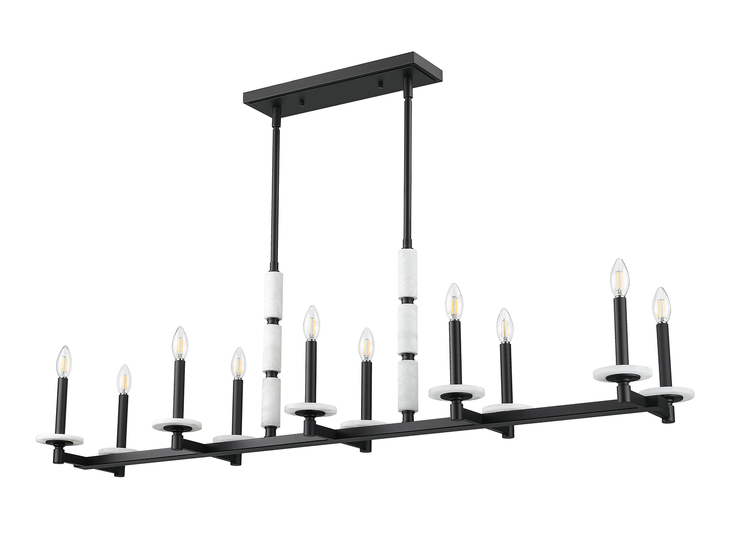 3045-10L-MB - Kaden 10 Light Linear 56" Chandelier - Matte Black