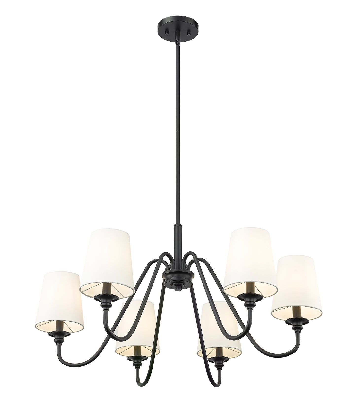 7509-6-32MB - Gianna 6 Light 32" Chandelier - Matte Black