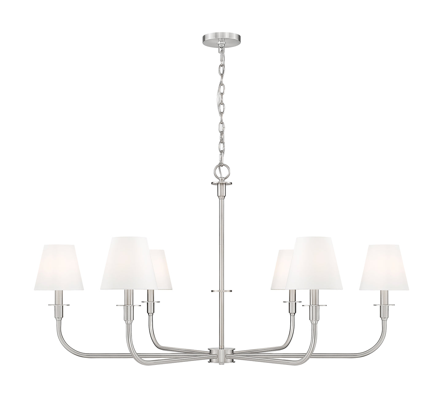 3049-45BN - Tova 6 Light 49" Chandelier - Brushed Nickel
