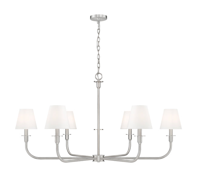 3049-45BN - Tova 6 Light 49" Chandelier - Brushed Nickel