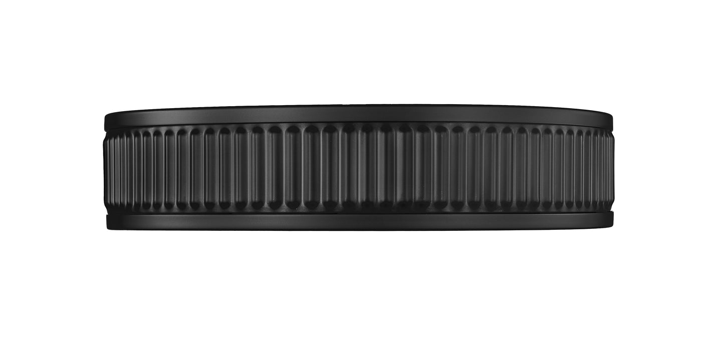1013F12-MB-LED - Stari 1 Light Flush 13" Mount - Matte Black