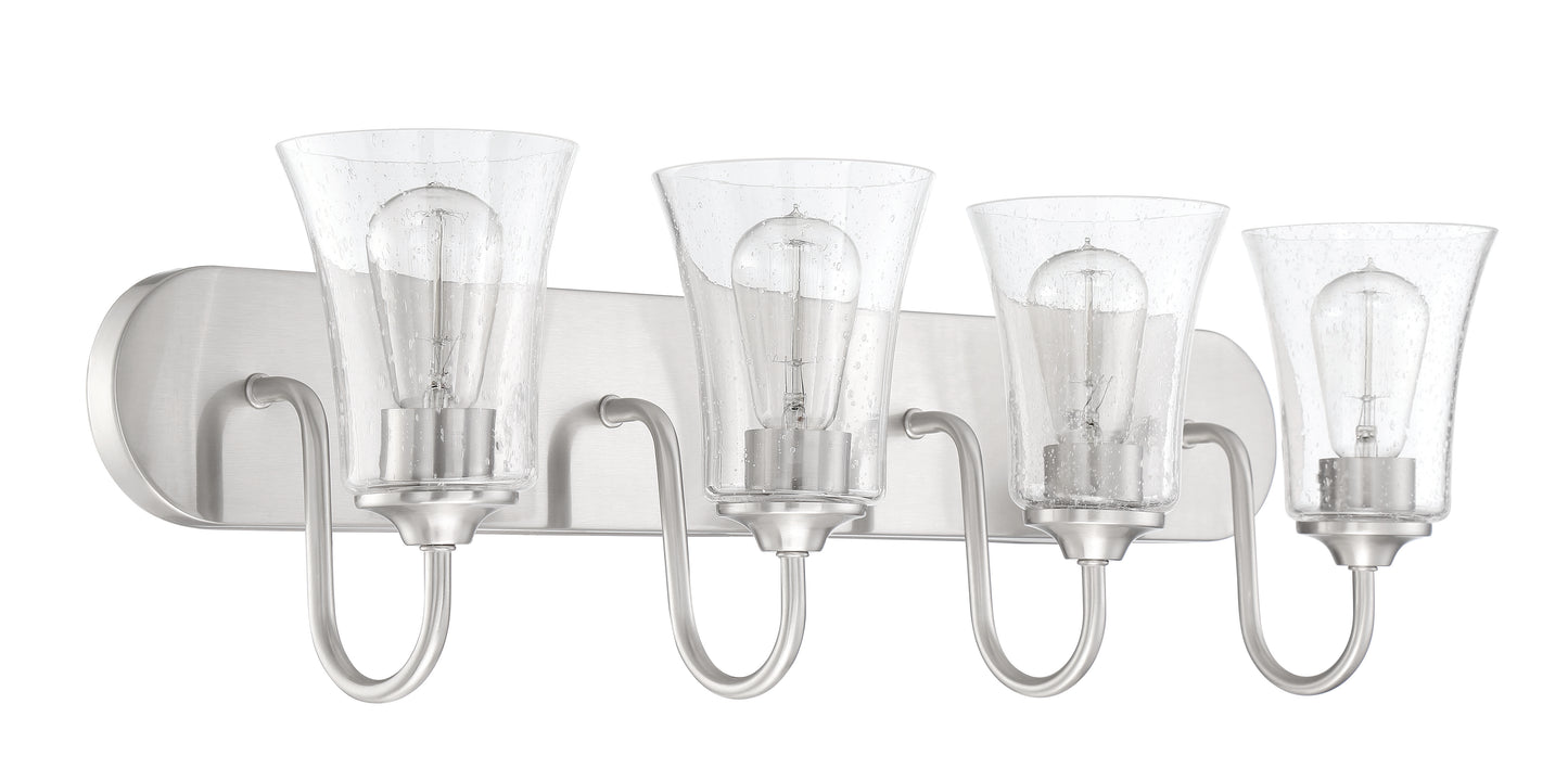 50404-BNK - Gwyneth 4 Light 30" Wide Vanity Light - Brushed Nickel