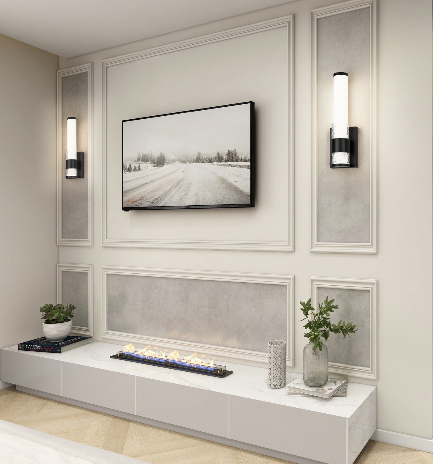 1015-1S-MB-LED - Egon 1 Light Wall 16" Sconce - Matte Black