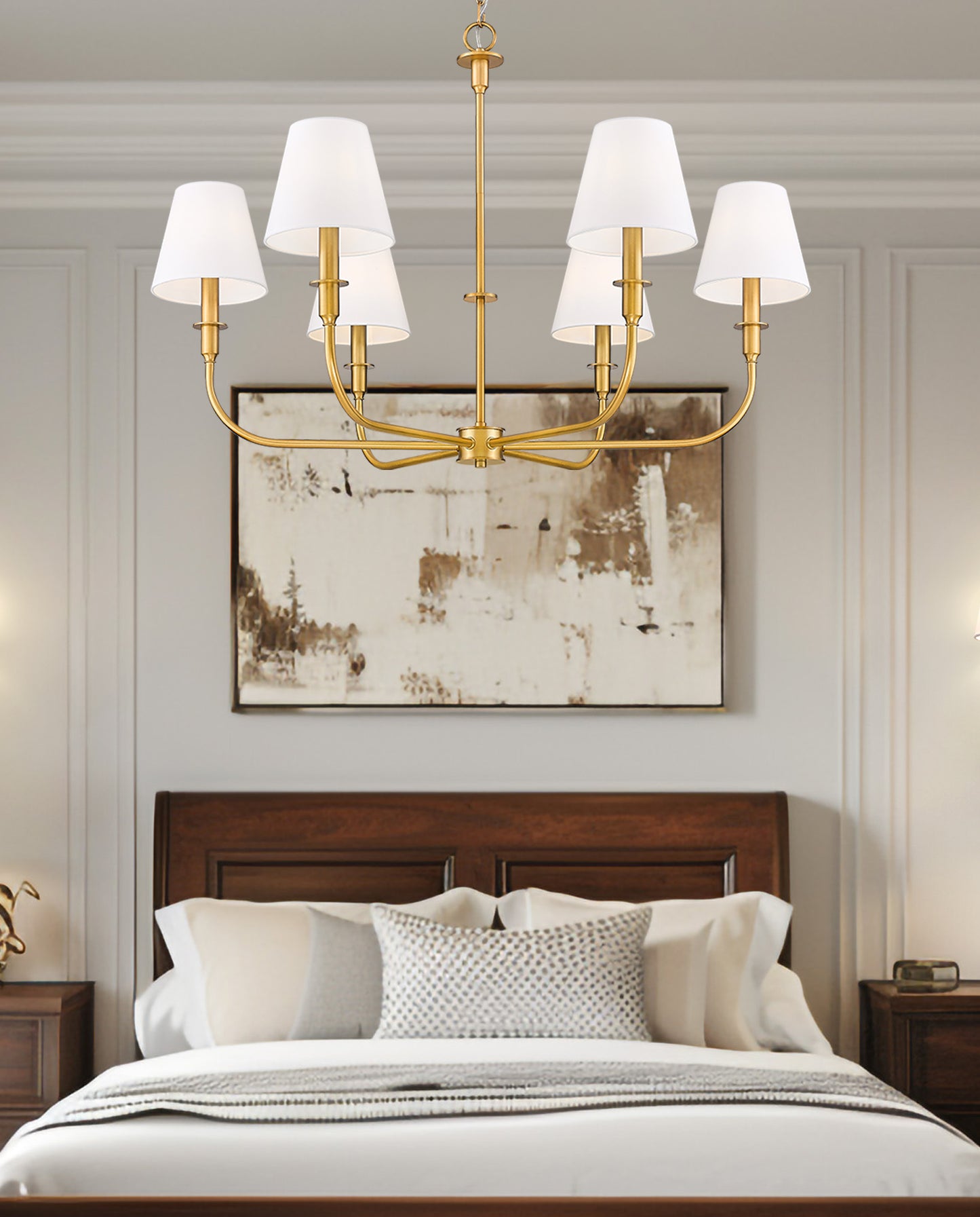 3049-32RB - Tova 6 Light 36" Chandelier - Rubbed Brass