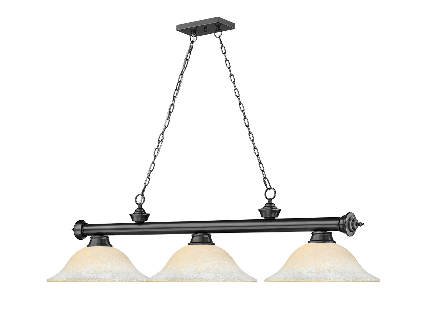 2306-3BP-WM16 - Cordon 3 Light 58" Billiard - Bronze Plate