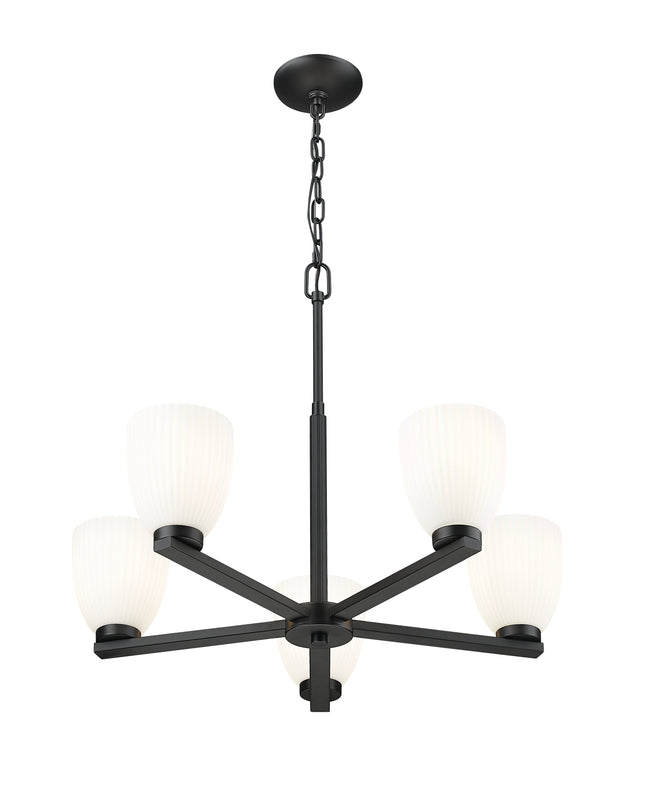 7518-5MB - Naya 5 Light 25" Chandelier - Matte Black