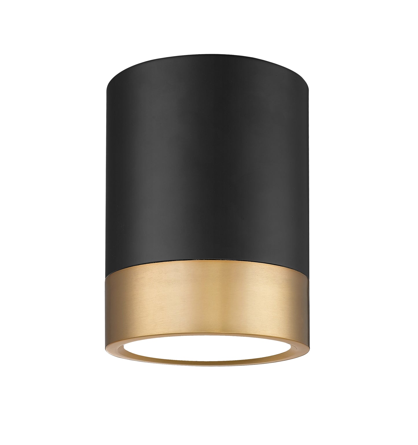 1006F6-MB-MGLD-LED - Algar 1 Light Flush 6" Mount - Matte Black / Modern Gold