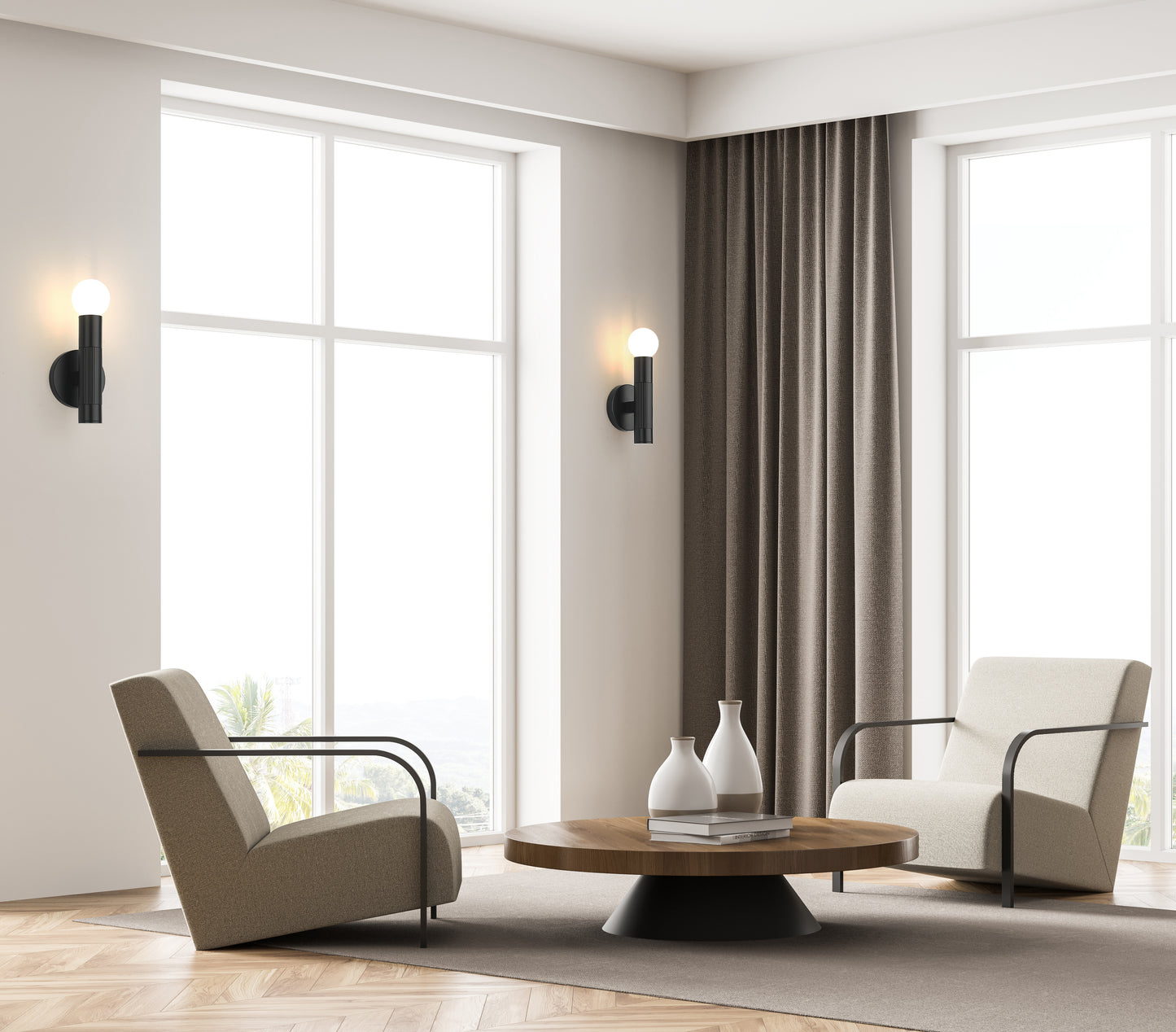 1956-1S-MB - Stari 1 Light Wall 9" Sconce - Matte Black