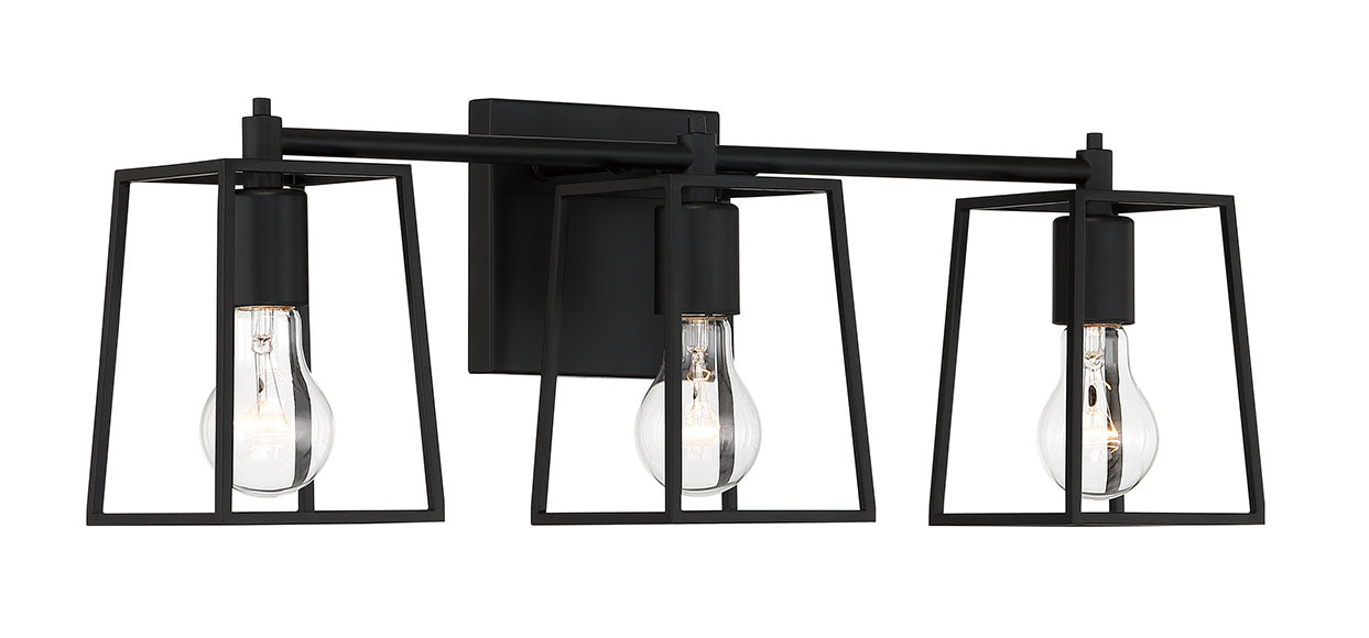 12123FB3 - Dunn 3 Light 23" Wide Vanity Light - Flat Black