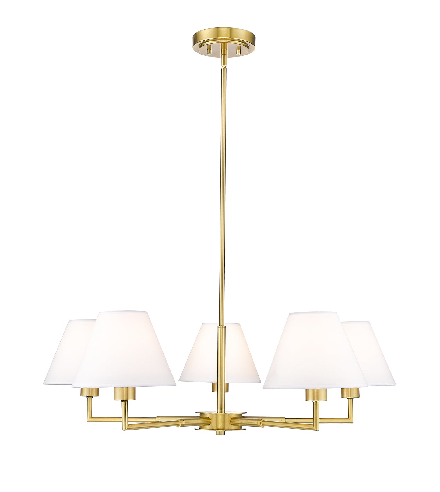 744-34R-LG - Leila 5 Light 34" Chandelier - Luxe Gold