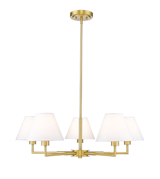 744-34R-LG - Leila 5 Light 34" Chandelier - Luxe Gold
