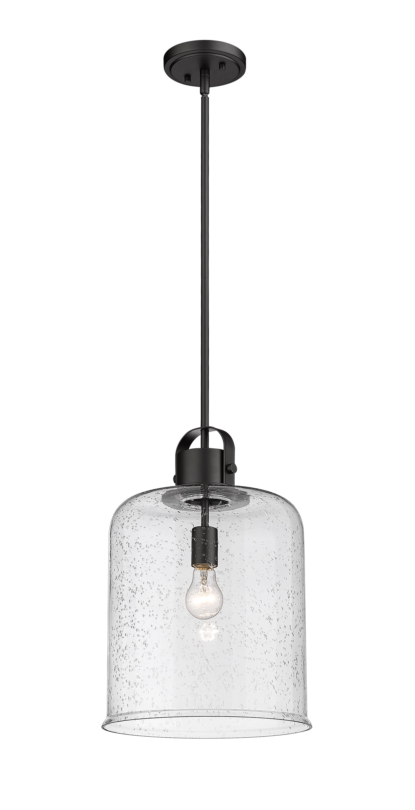 340P12-MB - Kinsley 1 Light 12" Pendant - Matte Black