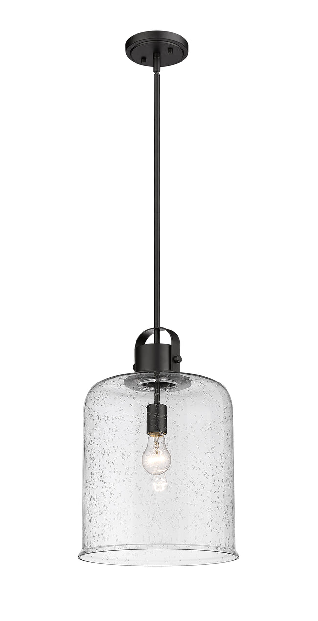 340P12-MB - Kinsley 1 Light 12" Pendant - Matte Black