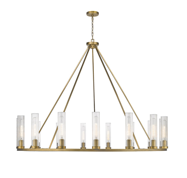 3031-15RB - Beau 15 Light 60" Chandelier - Rubbed Brass