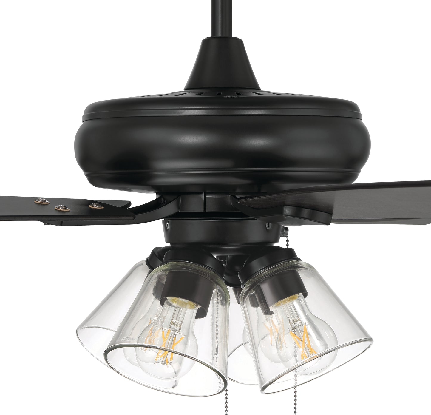 ECF104FB5-FBGW - Eos Clear 4 Light 52" 5 Blade Ceiling Fan with Light Kit - Flat Black