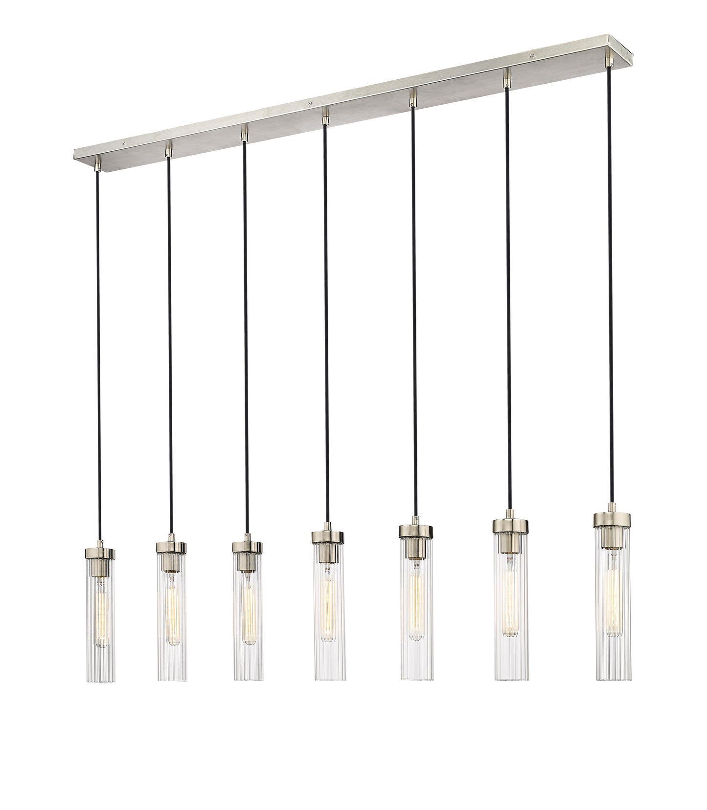 740P-7L-BN - Beau 7 Light Linear 54" Chandelier - Brushed Nickel
