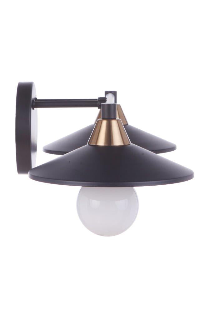12519FBSB2 - Isaac 2 Light 19" Wide Vanity Light - Flat Black / Satin Brass