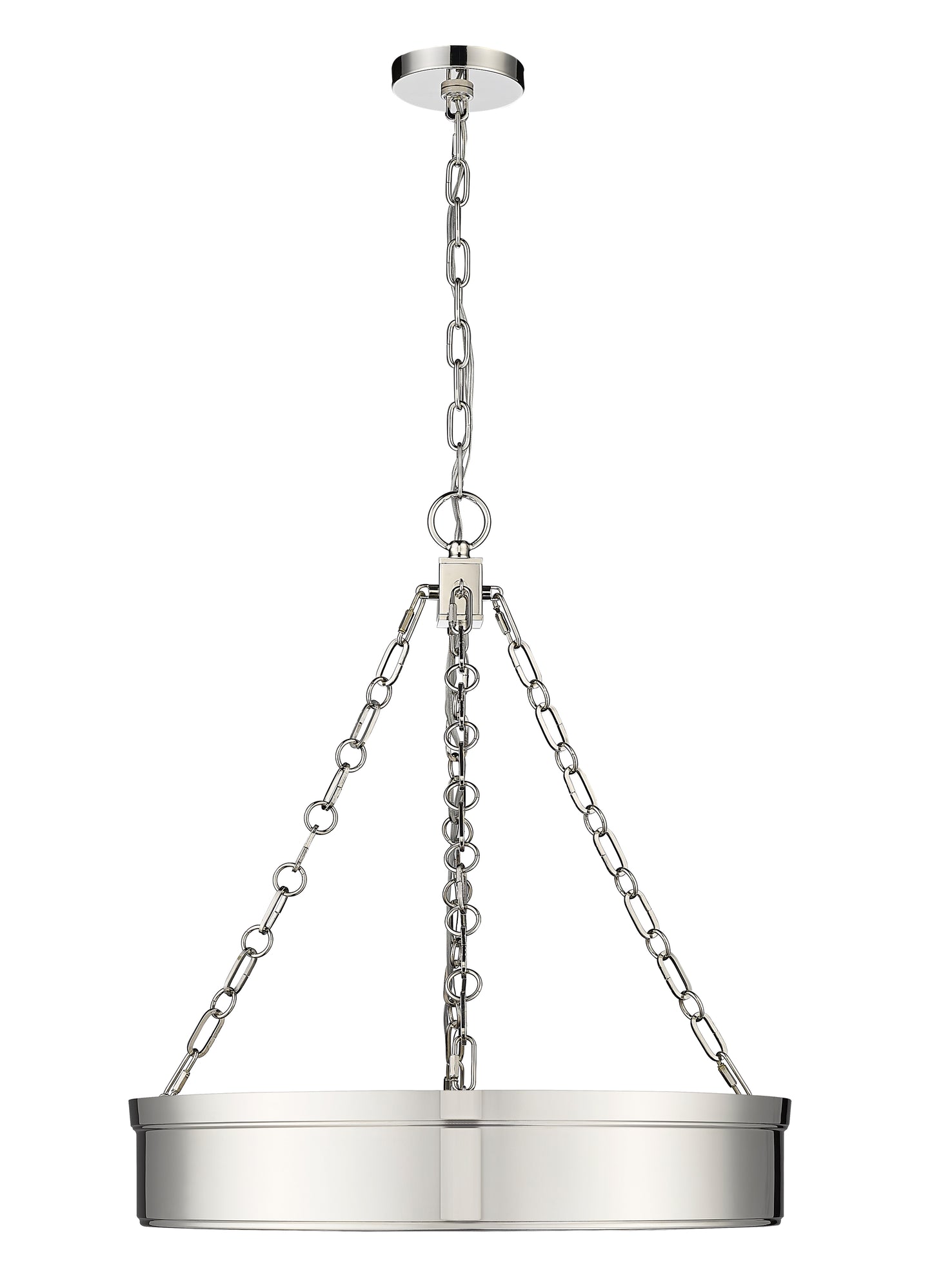 1944P22-PN-LED - Anders 3 Light 22" Chandelier - Polished Nickel
