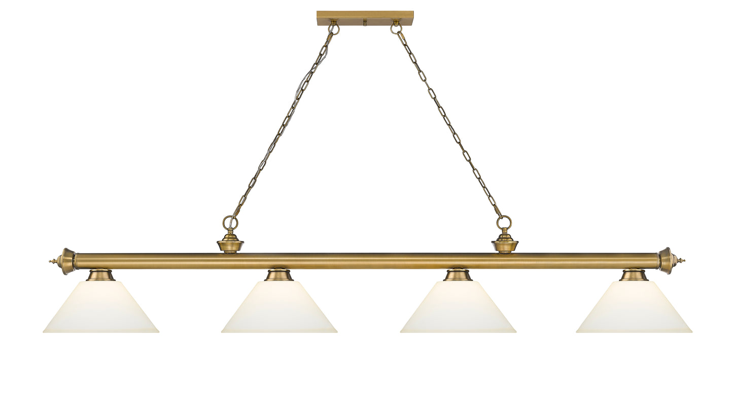 2306-4RB-AMO14 - Cordon 4 Light 81" Billiard - Rubbed Brass