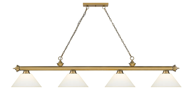 2306-4RB-AMO14 - Cordon 4 Light 81" Billiard - Rubbed Brass