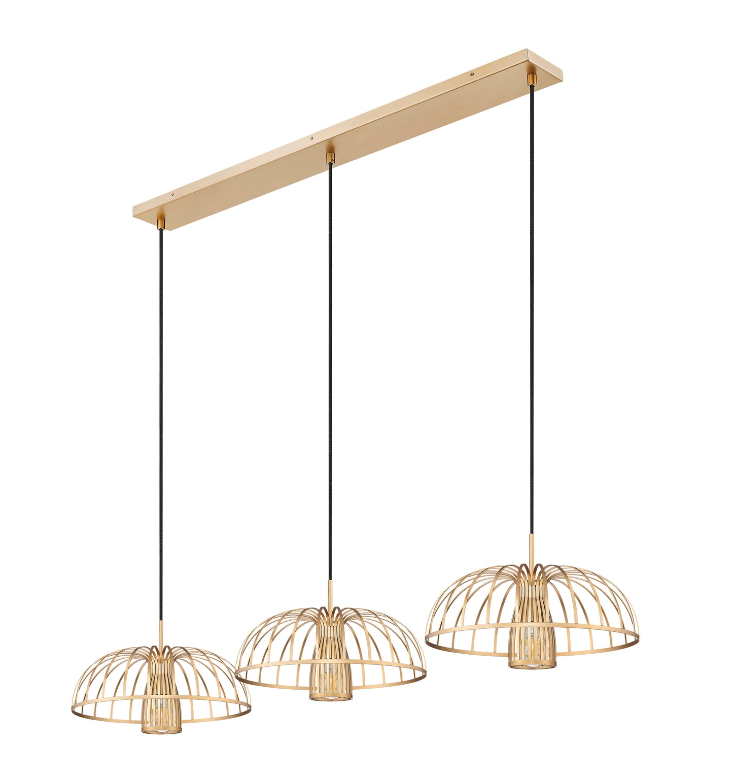 623P16-3L-MGLD - Valencia 3 Light Linear 56" Chandelier - Modern Gold
