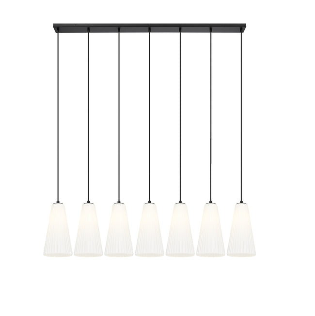 3043P7-7L-MB - Farrell 7 Light Linear 54" Chandelier - Matte Black