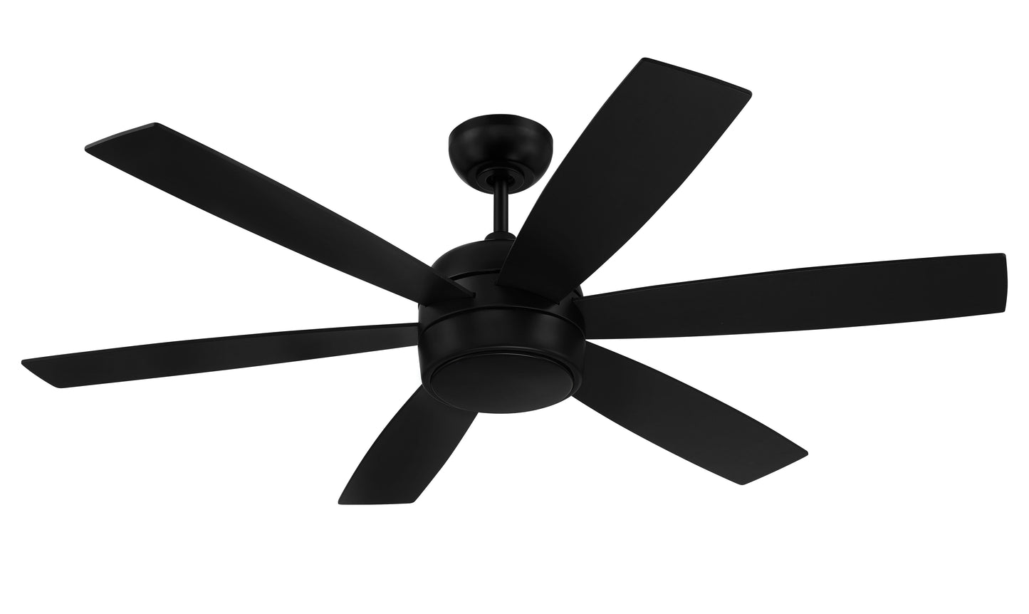 TRV52FB6-NWF - Trevor 52" Indoor/Outdoor Ceiling Fan with no Wifi 52" 6 Blade Indoor Outdoor Ceiling Fan with Light Kit - Flat Black