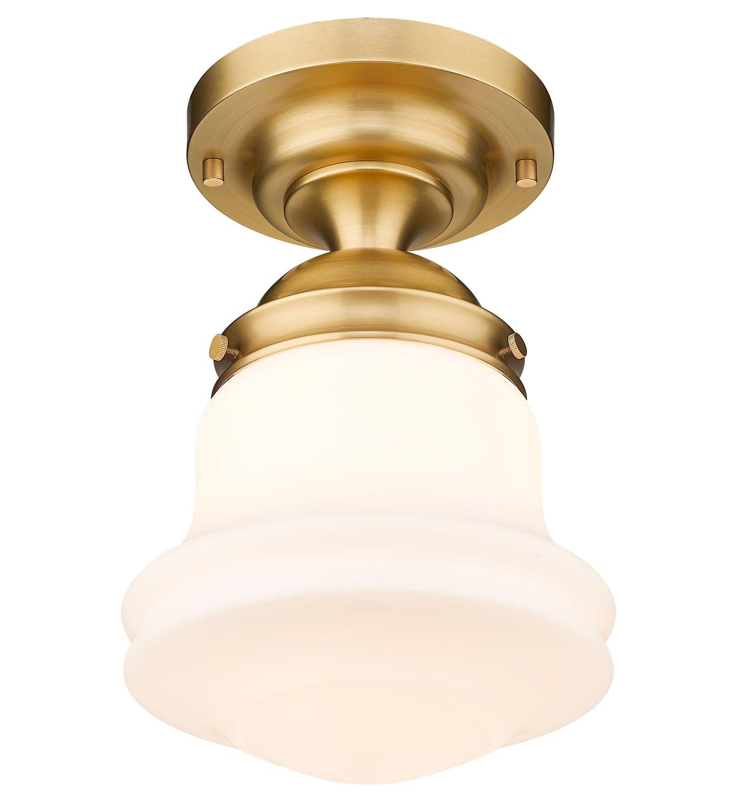 735F10-HBR - Vaughn 1 Light Flush 10" Mount - Heritage Brass