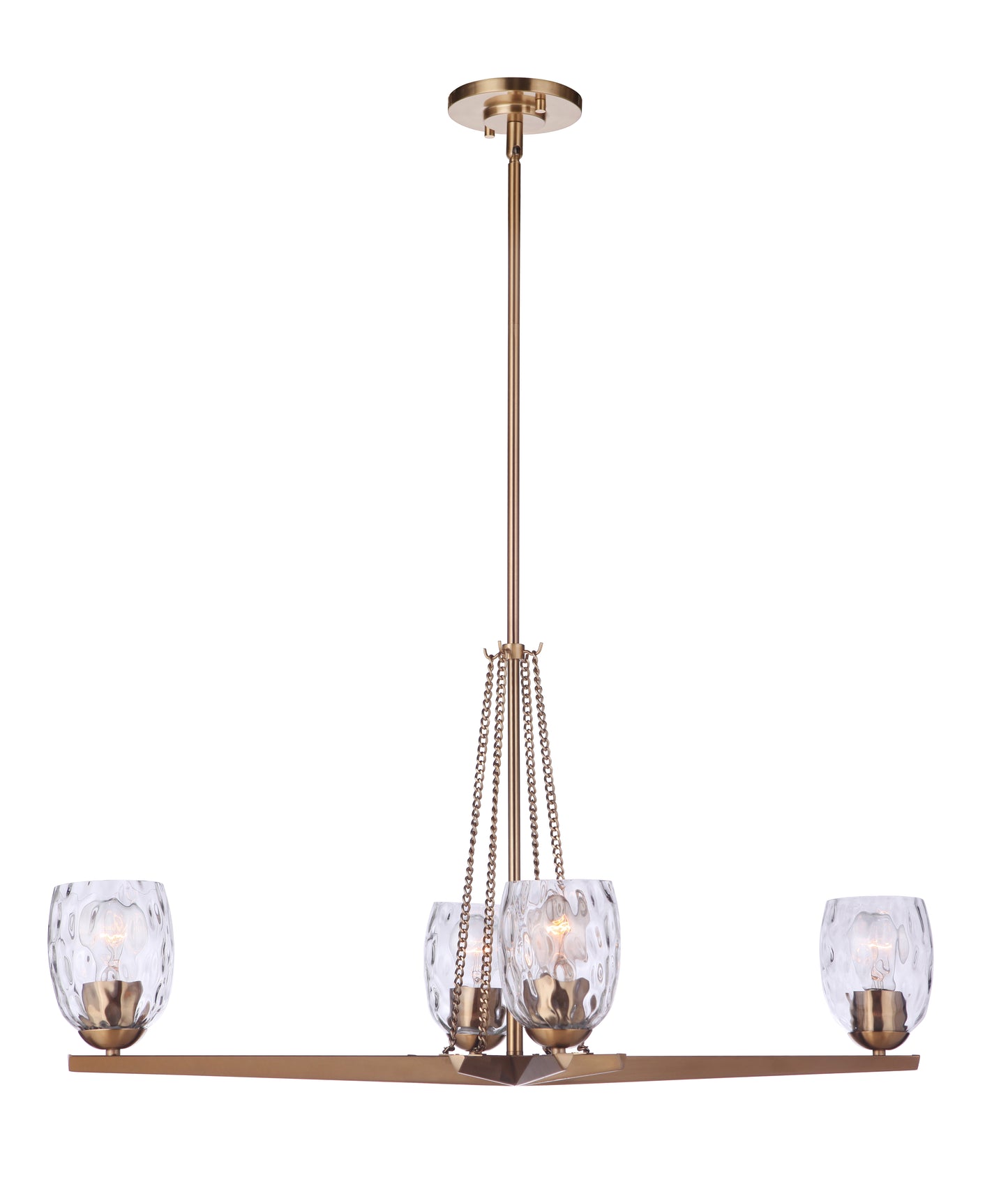 57374-SB - Guiding Star 4 Light 14.38" Wide Chandelier - Satin Brass
