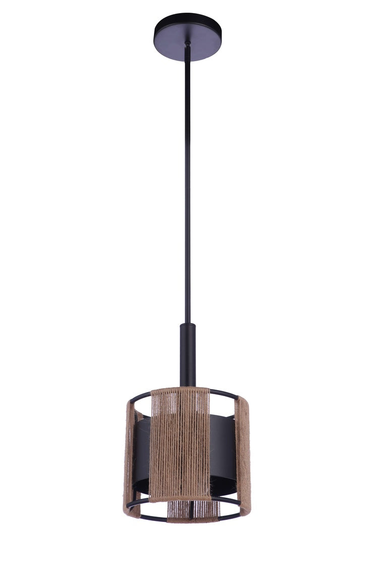 59091-FB - Kensey 1 Light 9.13" Wide Mini Pendant - Flat Black