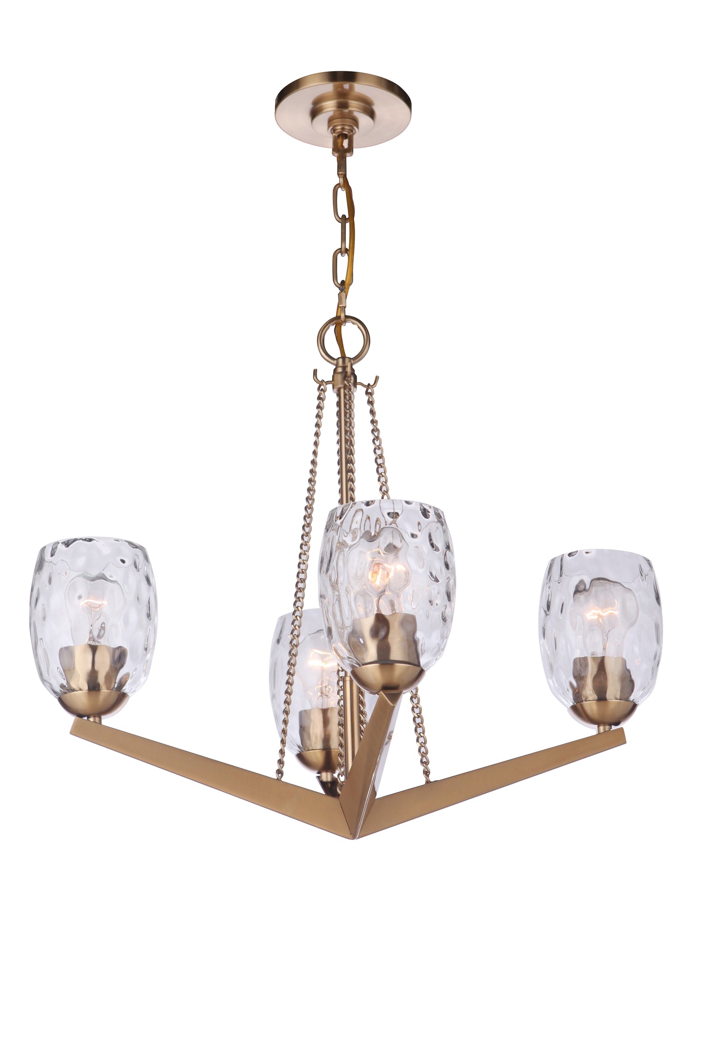 57324-SB - Guiding Star 4 Light 22" Wide Chandelier - Satin Brass