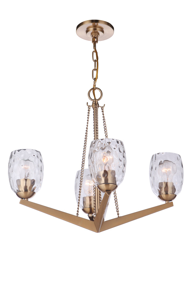 57324-SB - Guiding Star 4 Light 22" Wide Chandelier - Satin Brass