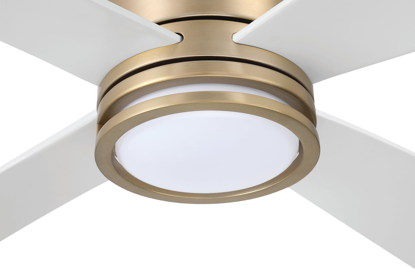 RHT52SB4 - Rhett 52" 4-Blade Indoor/Outdoor Ceiling Fan Damp Rated 52" 4 Blade Indoor Outdoor Ceiling Fan with Light Kit - Satin Brass