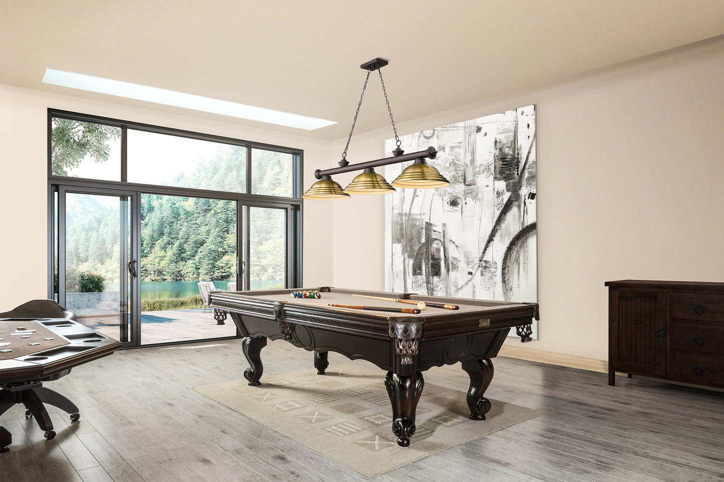 2306-3BRZ-SRB - Cordon 3 Light 58" Billiard - Bronze