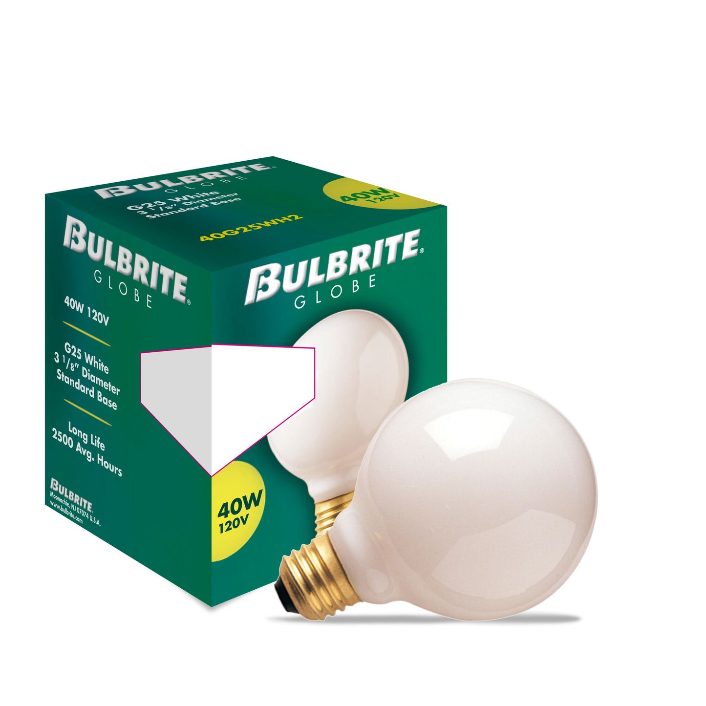 393004 - Dimmable White G25 Incandescent Light Bulb - 40 Watt - 2700K - 24 Pack