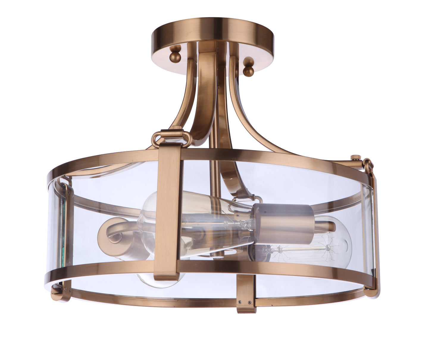 55353-SB - Elliot 3 Light 13" Wide Semi Flush Mount - Satin Brass