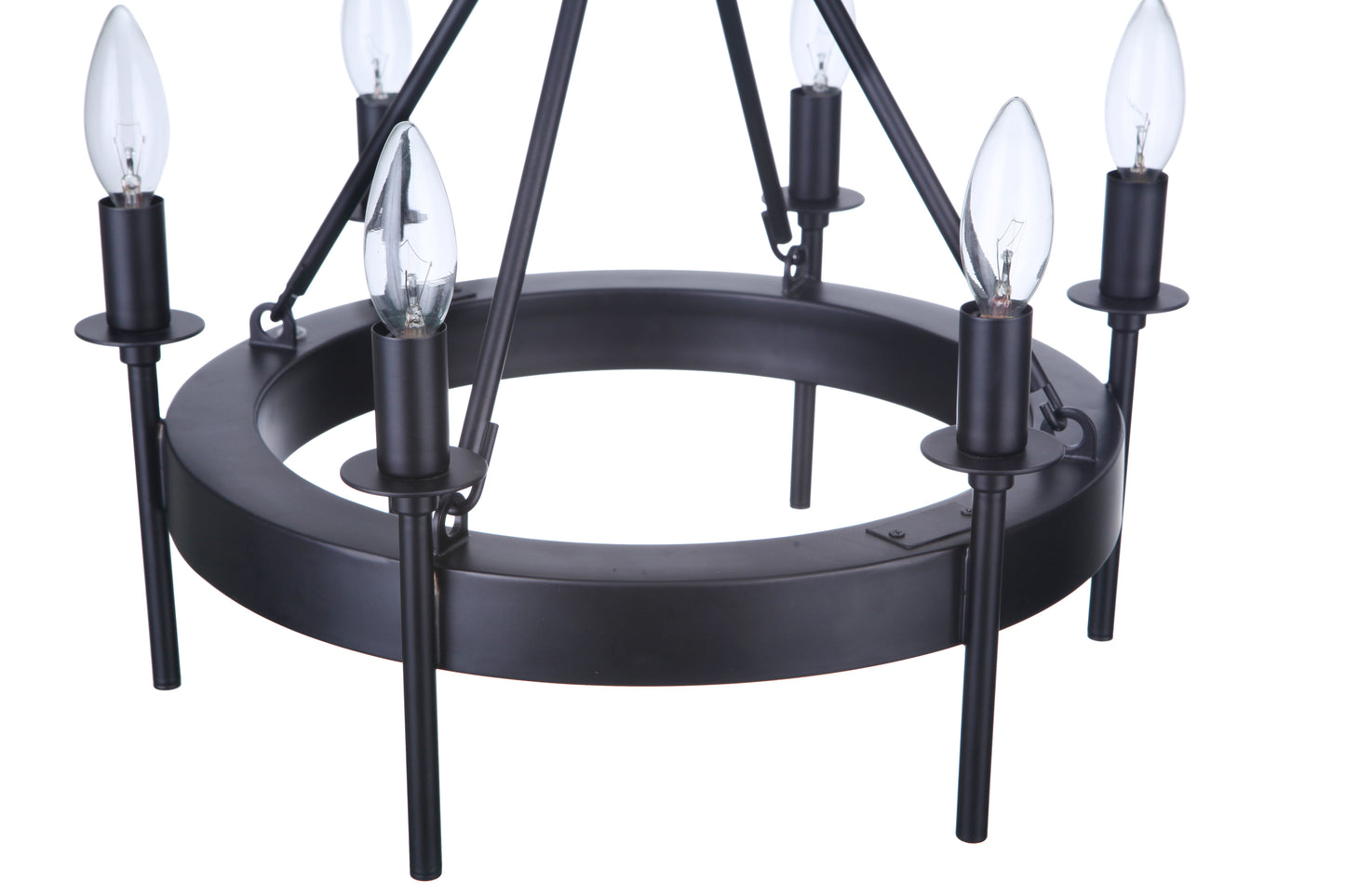 54356-FB - Larrson 6 Light 18" Wide Semi Flush Mount - Flat Black