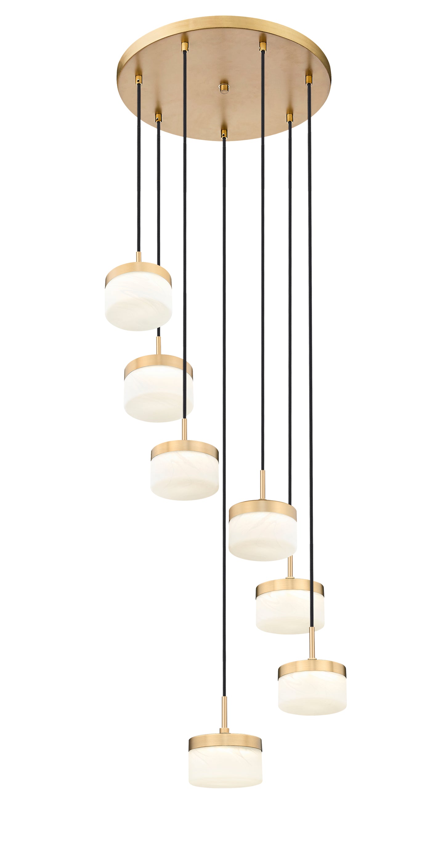 827P6-7R-MGLD-LED - Renaud 7 Light 21" Chandelier - Modern Gold