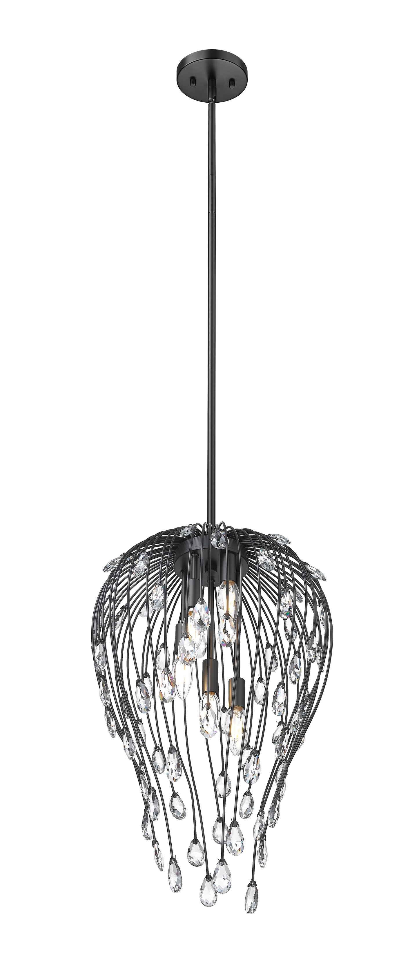 1957P15-MB - Gabriella 5 Light 15" Pendant - Matte Black