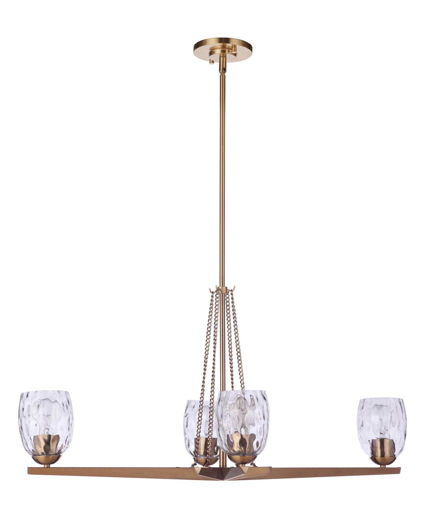 57374-SB - Guiding Star 4 Light 14.38" Wide Chandelier - Satin Brass