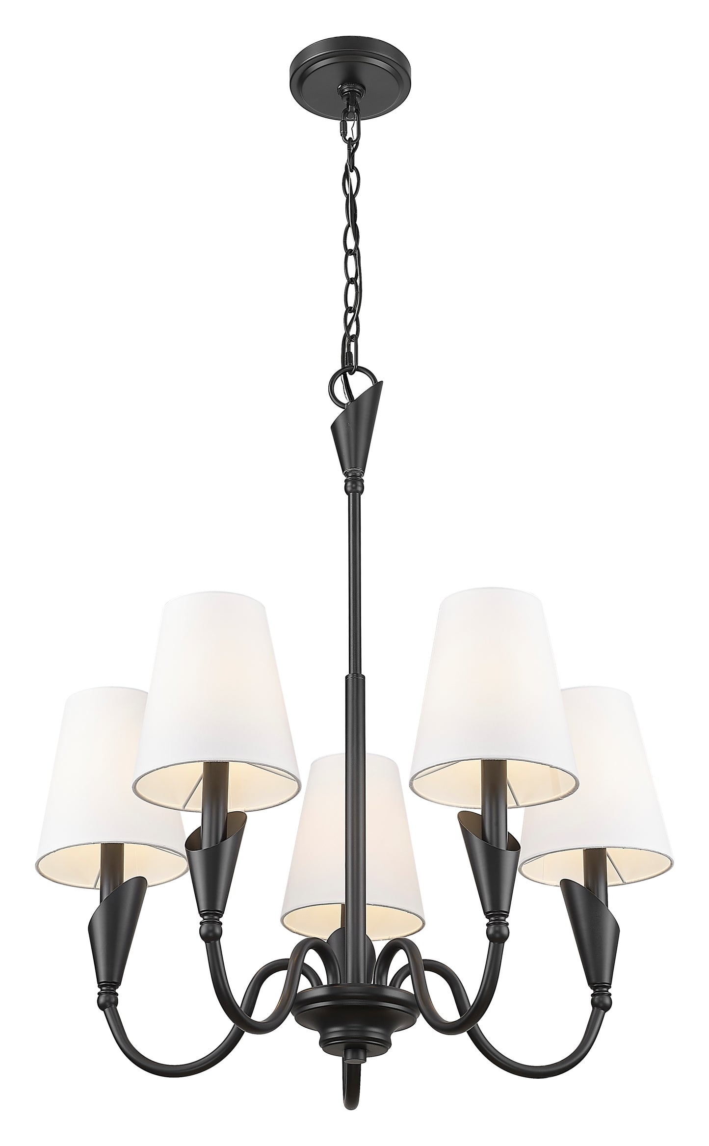 4014-24MB - Claudelle 5 Light 24" Chandelier - Matte Black
